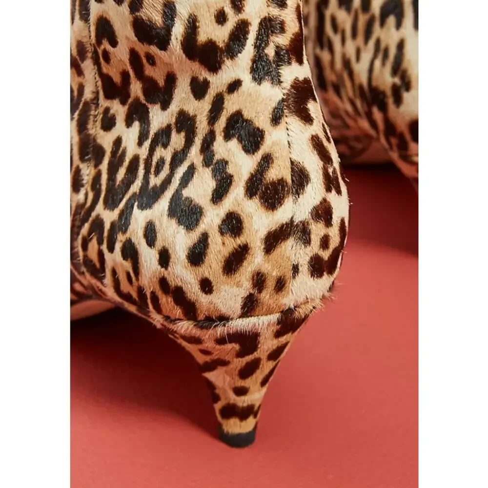 SAM EDELMAN Kinzey Leopard Ankle Booties Orange Black Kitten Heel Women's 6.5